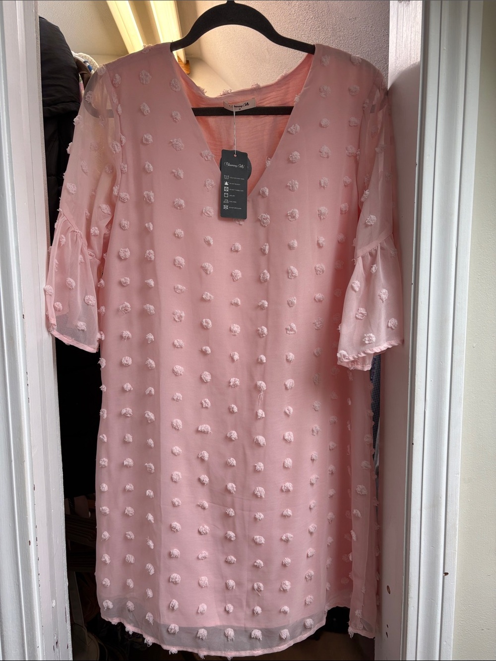 Pink Pom-Pom Shift Dress